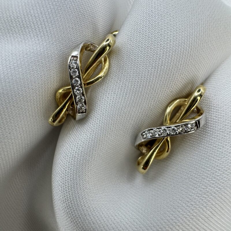 Серьги из 14к золота и натуральных бриллиантов