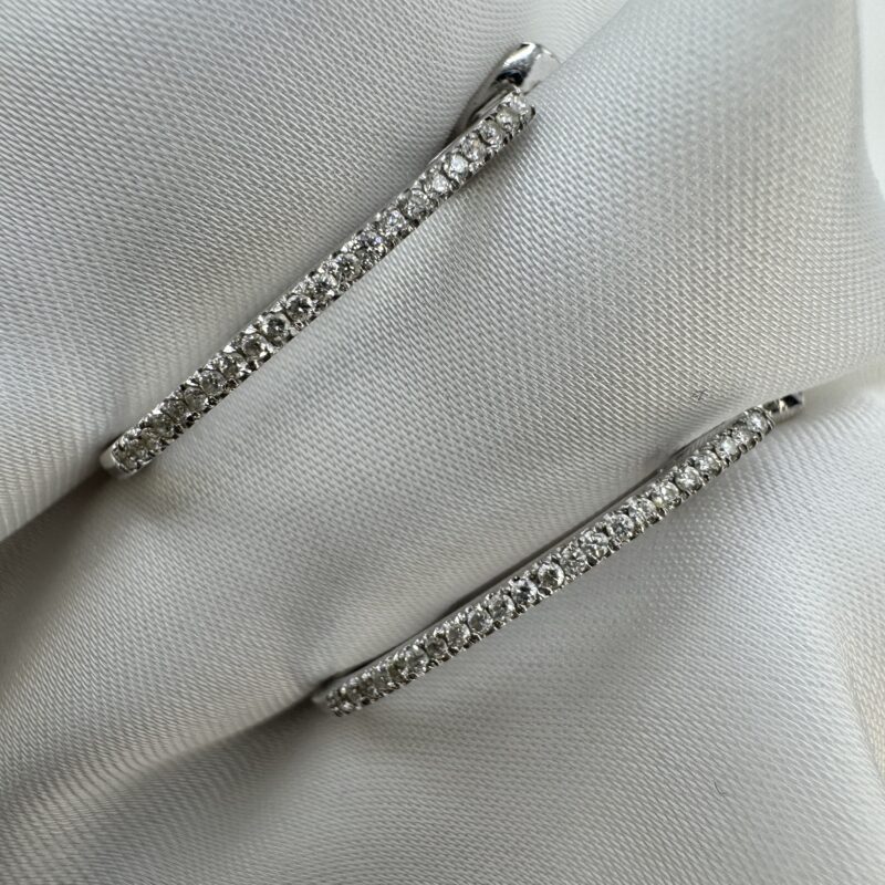 Серьги-кольца из 14K золота с натуральными бриллиантами