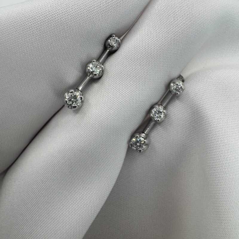 Серьги из белого золота 14K с натуральными бриллиантами